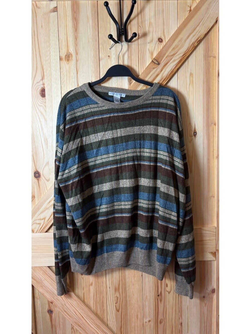 Geoffrey Beene Men's XL Striped Acrylic Sweater